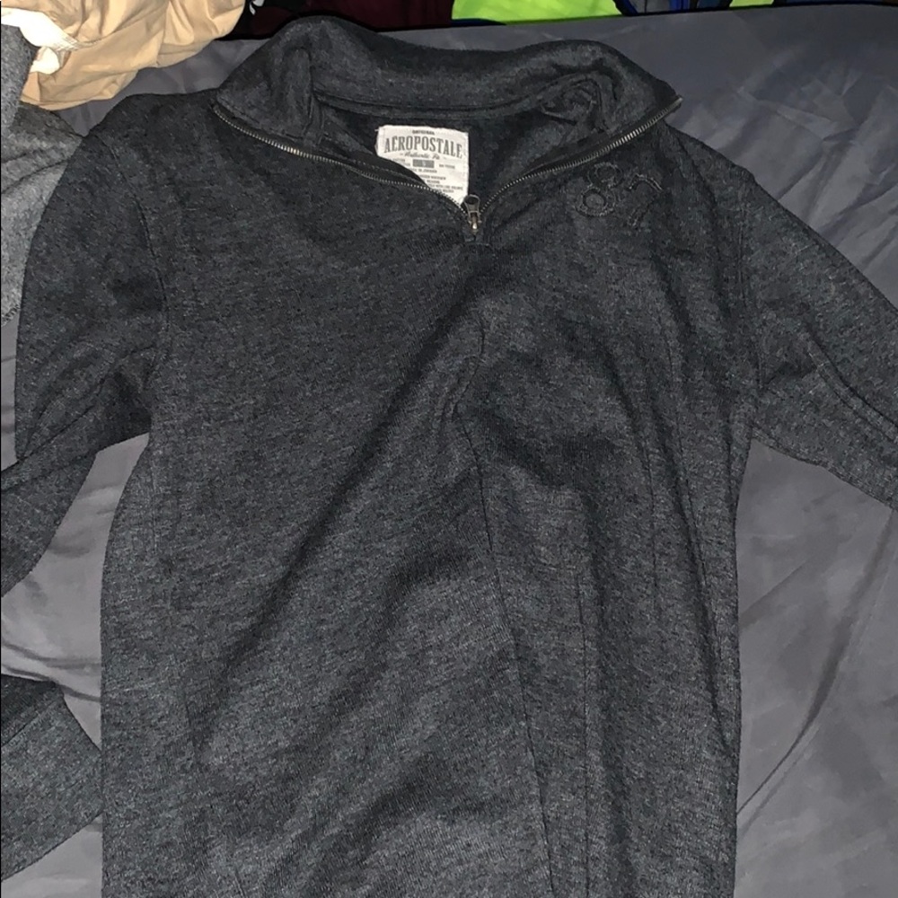 Mens Small Aeropostale Black Sweater 3/4 Zip
